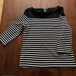 Lauren Ralph Lauren Black/white stripe top